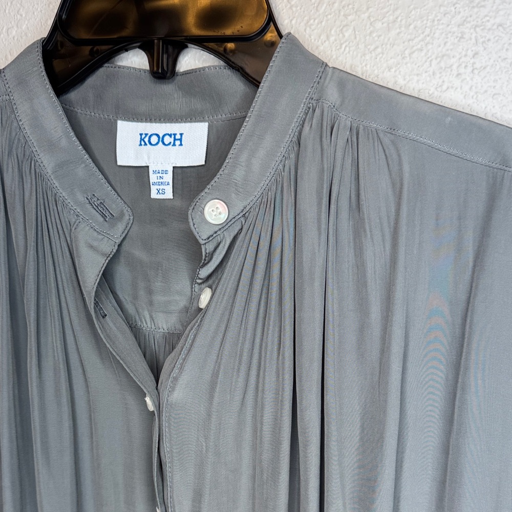 KOCH Fern Pullover Boho Crotchet Charcoal / Greige Relaxed Blouse - XS - Picture 5 of 14